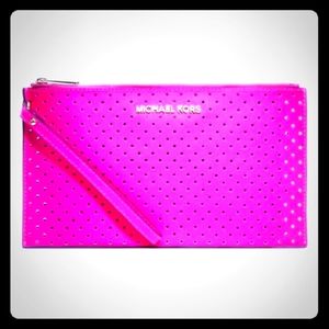 Michael Kors Neon Pink Wristlet